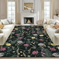 thumbnail image 2 of HOMERRY Washable 9' x 12' Area Rug for Living Room Farmhouse Modern Floral Black Rug Non Slip Large Indoor Carpet, 2 of 7