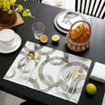 thumbnail image 3 of Sage Green Grey Placemats Set of 4, Geometric Circle Modern Abstract Simple Art Placemats for Dining Table, Place Mats for Kitchen Tabletop, Waterproof Wipeable Dining Table Mats Set, 3 of 9