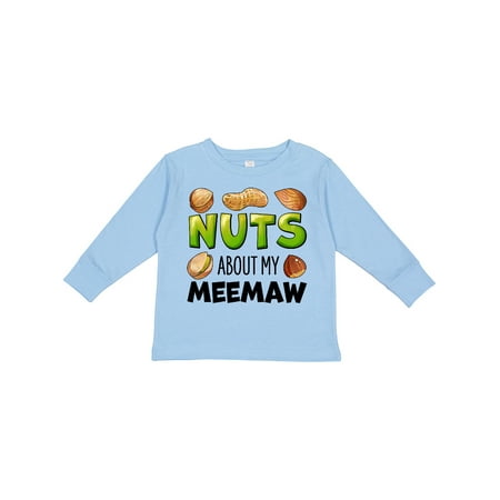 

Inktastic Nuts About My Meemaw Peanut Almond Pistachio Boys or Girls Long Sleeve Toddler T-Shirt