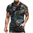 thumbnail image 2 of Babysbule Mens Shirts Men's Summer Casual Printed Short Sleeve Round Neck Top T-shirt Blouse, 2 of 3
