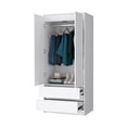 thumbnail image 3 of HomeRoots 518211 32 in. Accent Cabinet Soft Close with Multiple Shelves & Two Drawers, White, 3 of 5
