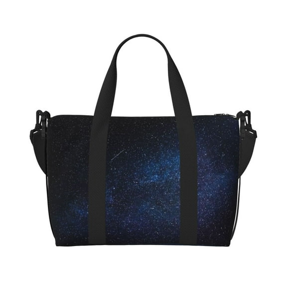 Travel Duffel Bag Black Starry Sky Sports Tote Gym Bag Shoulder Weekender Overnight Bag For Women Men