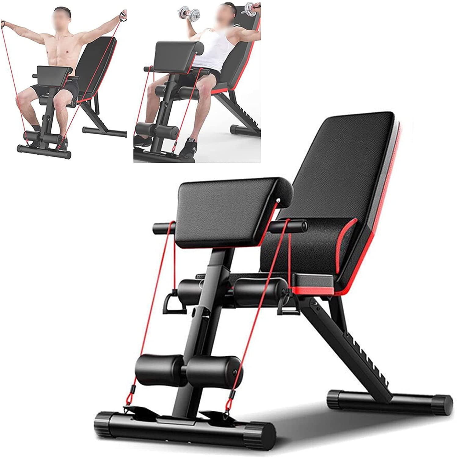 Miumaeov Adjustable Weight Bench for Full Body Workout, Versatile Utility Weight Bench with Adjustable Backrest Foldable Flat Bench Press for Home Gym