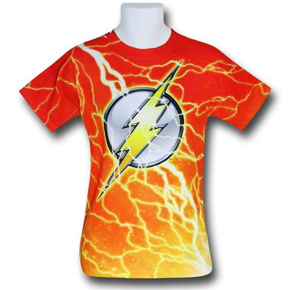 Flash tsflshltngsubS Flash Lightning Symbol Sublimated Mens T-Shirt - Small