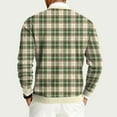 thumbnail image 4 of CCRFTGI Sweater for Men 2025 Fashion Big and Tall Ribbed Plaid Pullover Lightweight Long Sleeve Crewneck Sweater Pullover Cable Knitted Jumper Tops Light Green M, 4 of 6