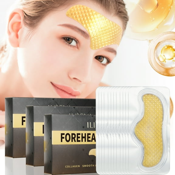 Collagen Forehead Wrinkle Patches, 12Pcs Cold Wrinkle Patches for Face Overnight, Anti Forehead Wrinkles Treatment, 3Boxes