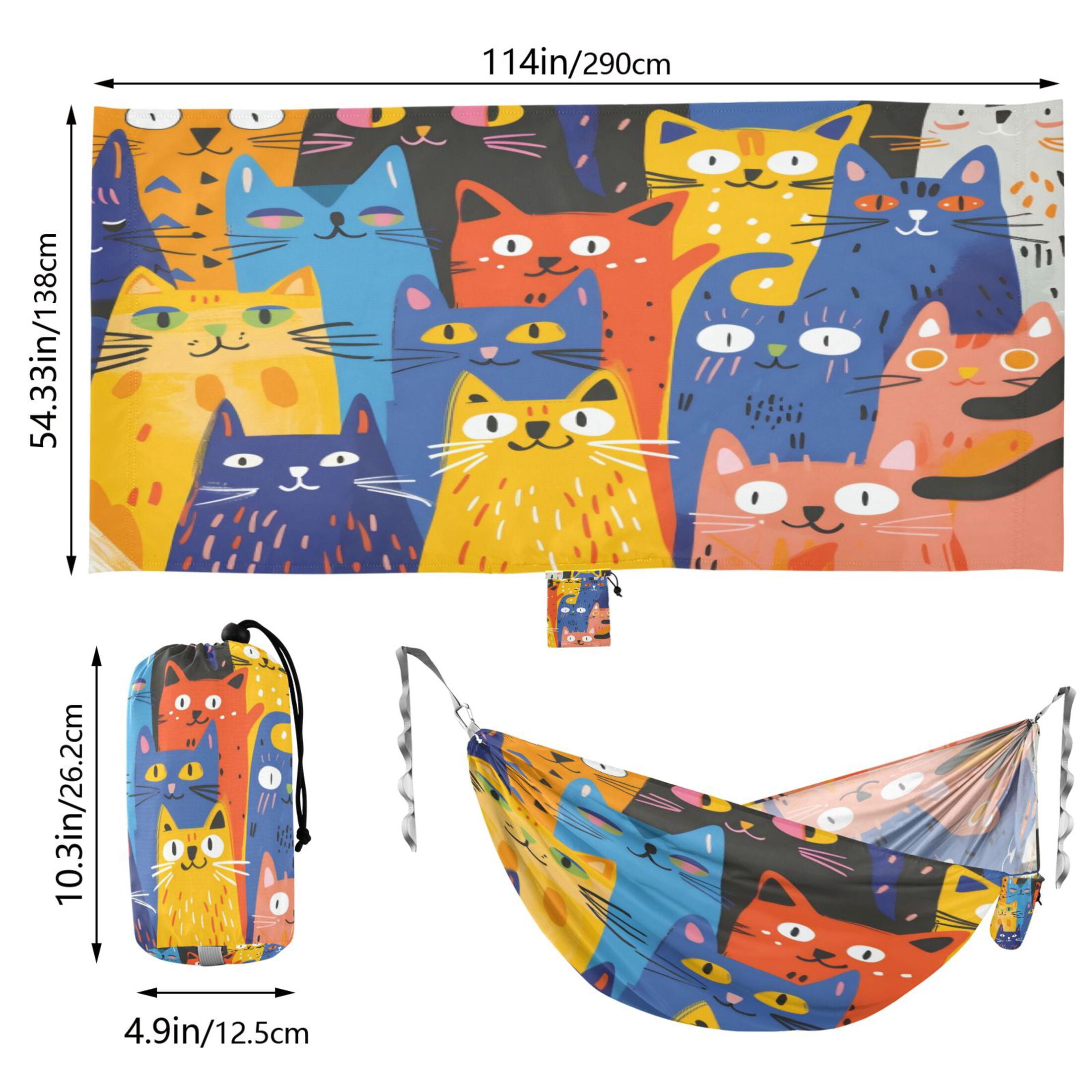 Hammock Camping Hammock Nylon Portable Hammock Travel Camping Hammock Colored Cat