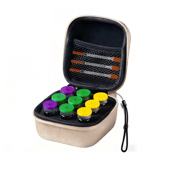 XIBUFE Portable Vial Protectors Case With Pockets Safely Stores Refrigerated Vials for Travel Patients