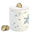 thumbnail image 2 of Cat Piggy Bank, Cartoon Astronaut Pioneer Cat Flying in Outer Space Doodle Style Constellation, Ceramic Coin Bank Money Box for Cash Saving, 3.6" X 3.2", Dark Blue, by Ambesonne, 2 of 4