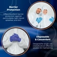 thumbnail image 4 of Disposable Coveralls. Pack of 5 White 4XLarge Full Body Protective Suits of Laminated Polypropylene 60 gsm. Adult PPE Protective Suit with Hood, Zipper, 4XL5Pack, 4 of 8