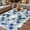 White, variant on Navy Blue Roses Outdoor Rug for Patio/Deck/Porch, Non-Slip Large Area Rug 5 x 8 Ft, Spring Floral Elegant Pastoral Botanical Indoor Outdoor Rugs Washable Area Rugs, Camping Rug Carpet Runner
