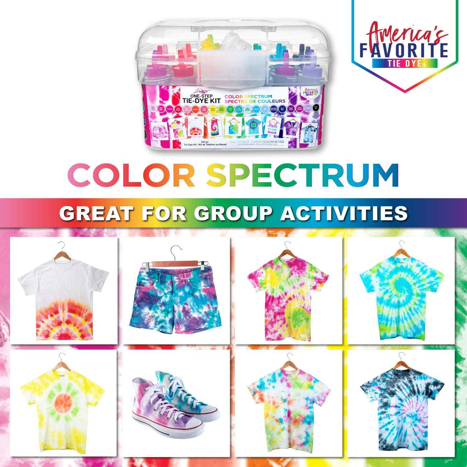 Tulip, Tie-Dye Kit, 20 Color Spectrum Large Kit, Rainbow for Group
