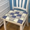 thumbnail image 1 of Xiao Hua Cojín de silla de patchwork con lazos, antideslizante, con ribete de encaje, con estampado floral rústico, para cocina y comedor (40,6 x 40,6 cm, estilo 17), 1 of 3