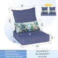 thumbnail image 3 of Aoodor Coussin de Chaise d'Extérieur 24 X 24 Pouces Résistant à l'Eau, Résistant à la Décoloration, en Tissu Oléfine, Coussins de Siège de Patio avec Housse Amovible et Sangles Ajustables pour Mobilier d'Extérieur, Ensemble de 2, Bleu Marine, 3 of 4