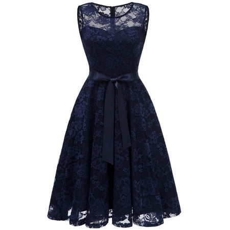Bagail Midi Dress Lace Dress Short Homecoming Dress Floral Swing Dress Vintage Style Cocktail Party Dress with