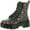 Black/Floral, variant on Guess Womens Fearne Faux-Leather Platform Combat & Lace-up Boots