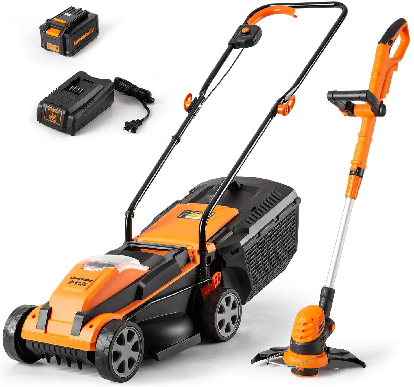 LawnMaster 24V Max Combo Kit 13inch Lawn Mower & 10inch Grass