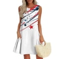 thumbnail image 2 of Women's Casual Summer Dress, Sleeveless Round Neck Sundress with Patriotic Print, Lightweight Outfit for Travel and Festivals,Dark Blue 2XL, 2 of 5