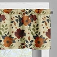 thumbnail image 5 of Ambesonne Floral Valance & Curtain 3 Pcs Set, Vintage Farmhouse Flowers, 55"x30", Maroon Amber Grey Yellow, 5 of 7