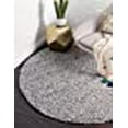 thumbnail image 3 of Unique Loom Solo Solid Shag Collection Area Modern Plush Rug Lush & Soft, 4' 0 x 4' 0 Round, Cloud Gray, 3 of 15