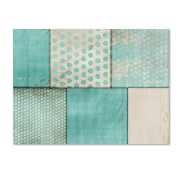 Trademark Fine Art 'Teal Print Collage' Canvas Art by Marcee Duggar