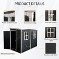 thumbnail image 6 of 8 x 4 FT Resin Outdoor Storage Shed, Waterproof Outdoor Shed with Floor & 2 Windows & Lockable Door, Tool Shed for Garden, Patio, Backyard, Black, 6 of 8