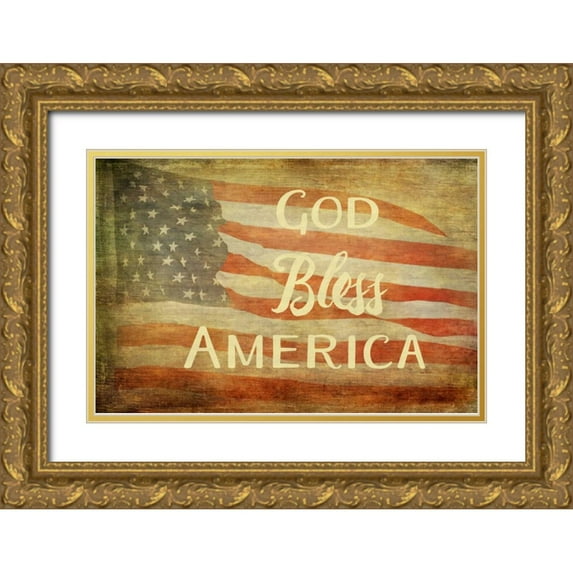 Murdock, Ramona 24x17 Gold Ornate Wood Framed with Double Matting Museum Art Print Titled - God Bless America