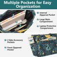 thumbnail image 3 of FORMRS Tote Bag for Women Quilted Large Capacity Travel Work Carry On Shoulder Handbag, Green Dragon Flowers, 3 of 7