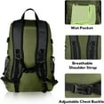 thumbnail image 3 of WATERFLY Unisex 30L Small Foldable Packable Travel Hiking Backpacks Daypack,Black NavyGreen, 3 of 7