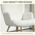 thumbnail image 4 of HOMCOM Wingback Accent Chair with Metal Legs for Living Room Bedroom White, 4 of 10