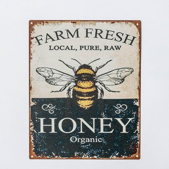Farm Fresh Local, Pure,Raw Honey Organic With Bee Sign