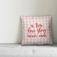 thumbnail image 2 of Creative Products A True Love Story Has No Ending in Red Text on Pink Plaid 16x16 Spun Poly Pillow, 2 of 2