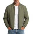 thumbnail image 2 of Men Diamond Quilted Baseball Bomber Jacket, Wrinkle Resistant Stand Collar Zip Up Business Casual Windbreaker Coat for Spring Fall Green-A, 2 of 5