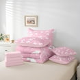 thumbnail image 5 of Feelyou Dreamy Bowknot Kids Bedding Comforter Set 7 Pieces, Fashion Princess Style Full Bedding Set, Girly Cute Pink Bow Reversible Fitted Sheet Flat Sheet, Ultra Soft Bedroom Decor, 5 of 7