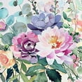 thumbnail image 6 of WYYP Flowers Watercolor Painting Round Tablecloth Waterproof Resistant Fabric 100% Polyester Fiber White, 6 of 8