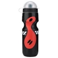 thumbnail image 3 of Botella de agua de 650 ml con soporte para portabidón para bicicletas de montaña (negra), 3 of 14