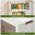 thumbnail image 2 of VECELO 4-Pack Folding Storage Bins with Lids & Wheels, Stackable Collapsible Plastic Storage Boxes with Open Front Door, Storage Containers for Bedroom Living Room Kitchen Study Office, White., 2 of 12