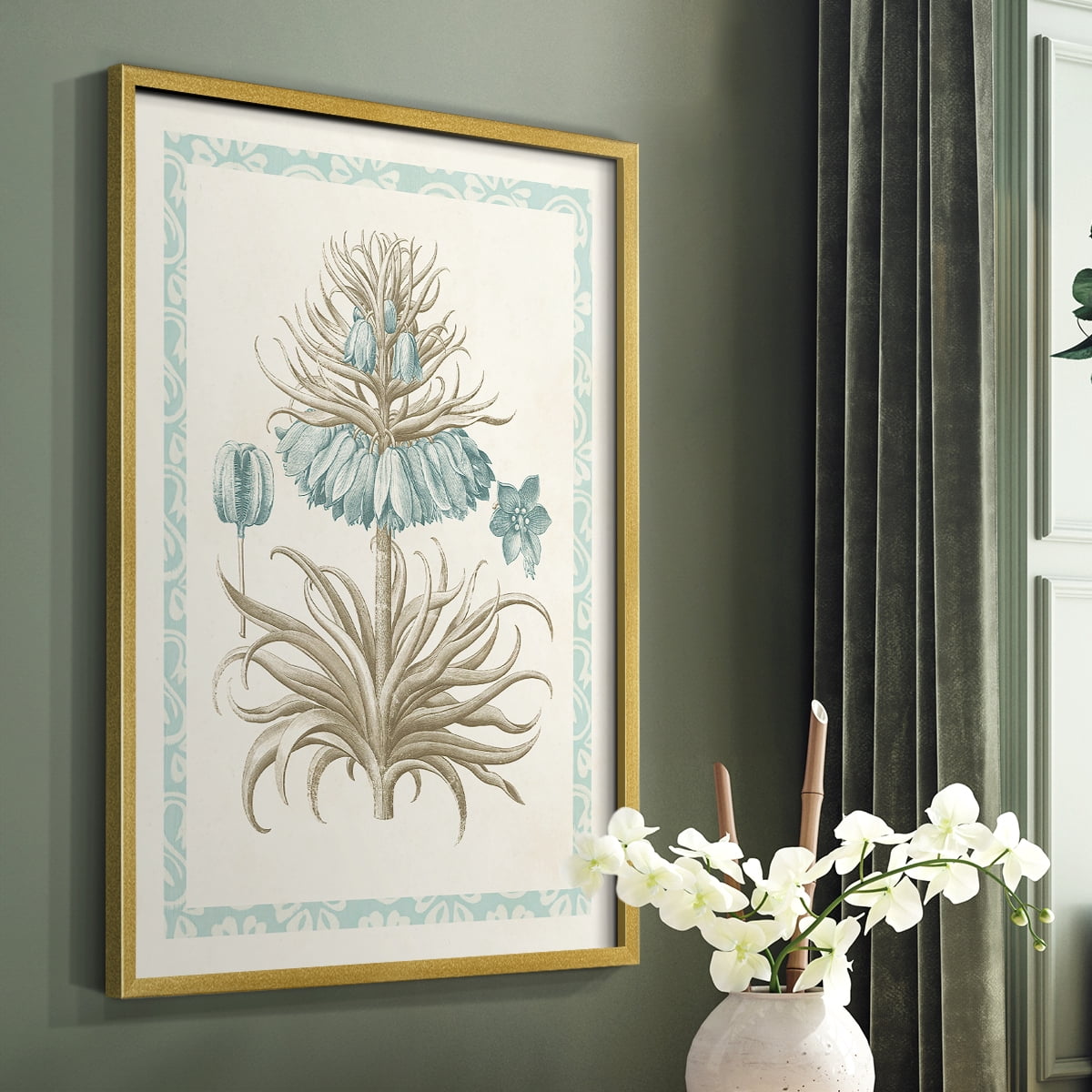 Willow Blue Besler II Framed Print - Solid Wood in Single Picture Frame Solid Wood 2 Framed Print