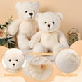 thumbnail image 3 of Peluche Hyden de peluche con forma de oso de peluche, paquete de 2 unidades, 45 cm, con lazo, blanco, 3 of 7