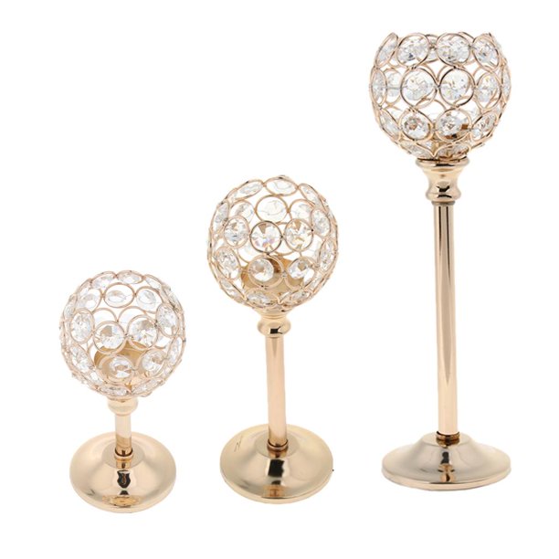 de portavelas de dorado - Candelabros votivos de para bodas, fiestas y decoración para hogar