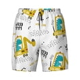 thumbnail image 4 of Lsque Mens Swim Trunks Dinosaur on Excavator Pattern - Bathing Suit Compression Liner - Beach Swim Shorts Swimwear - (S-3XL) - Stretch Quick Dry -Large, 4 of 9