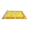 thumbnail image 2 of Ahgly Company Machine Washable Indoor Round Oriental Yellow Modern Area Rugs, 6' Round, 2 of 4