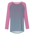 thumbnail image 4 of CaComMARK PI Women Long Sleeve Tops Dressy Casual Striped Print Graphic Round Neck Tops Fall Fashion Loose Blouse T Shirt deals of the day, 4 of 5
