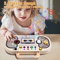 thumbnail image 5 of Wooden Busy Board with 11 LED Light, Sensory Toys Light Switch for Toddlers 1+ Year Old, 5 Music Toggle Switches Toy Educational Activity Board, Birthday Gift for Boys Girls, 5 of 10