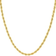 OC JEWELRY 4mm Rope Chain Necklace 14k solid Gold/P for Men Women Teen. 18" and 20"