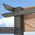 thumbnail image 3 of HAPPATIO 10' X 13' Outdoor Retractable Pergola with Sun and Rain-Proof Canopy, Includes Ground Studs and Expansion Screws (Brown), 3 of 7