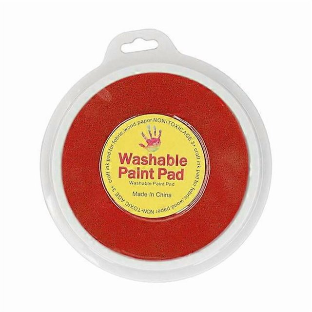 Washable Ink Pad Round Craft Pad for Kids DIY Graffiti Fingerprint Ink Pad Stamp for Wood Fabric Scrapbook Red