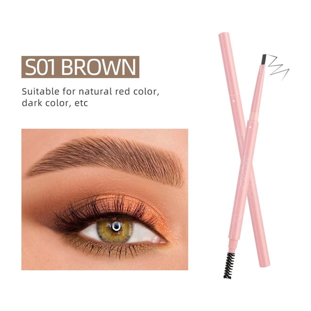 Lápices de cejas para mujeres, lápiz de cejas, maquillaje, lápiz de cejas de doble punta, fino de 0,15 cm, lápiz de cejas de larga duración.