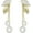 Gold Pearl, variant on JeanBeau Large Dangle Pearl Earrings with Rhinestone Cubic Zirconia Chain - 14k Gold plated Brass, Synthetic Faux Pearl – Sparkly Long Chain/C shaped Open Hoop Drop Dangle Earrings for Women