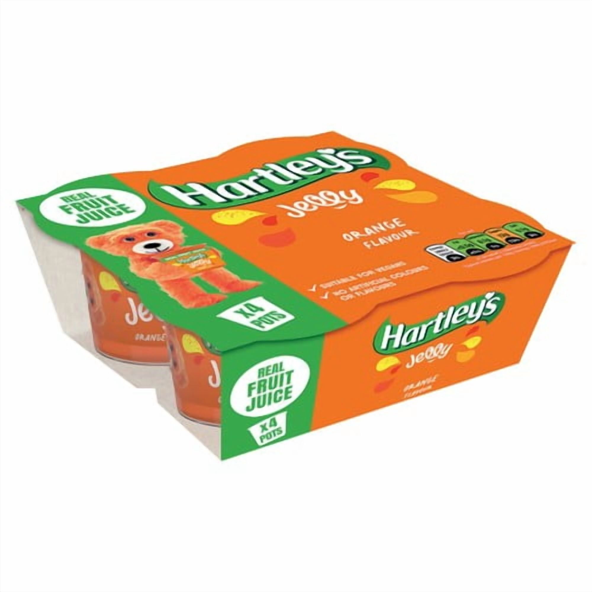 Hartley's Orange Jelly 4 x 125g, British Import (Pack of 2)